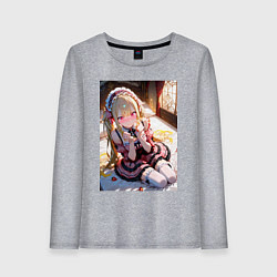 Женский лонгслив Смущение цундере-лоли