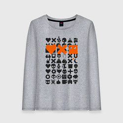 Лонгслив хлопковый женский Love Death and Robots двухсторонний, цвет: меланж
