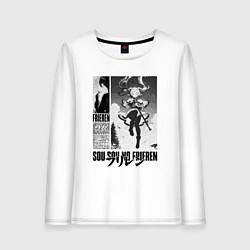 Лонгслив хлопковый женский Sou sou no frieren - poster, цвет: белый