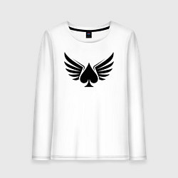 Лонгслив хлопковый женский Крылатые пики, цвет: белый