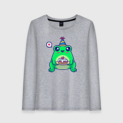 Женский лонгслив Лягушка с тортиком