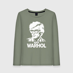 Лонгслив хлопковый женский Энди Уорхол в стиле стрит-арт, цвет: авокадо