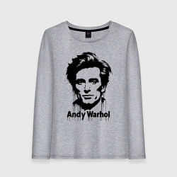 Лонгслив хлопковый женский Молодой Энди Уорхол, цвет: меланж