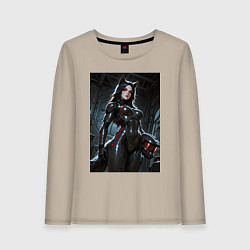 Лонгслив хлопковый женский Лиса косплей Мастера Чифа, цвет: миндальный