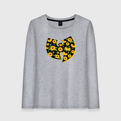 Лонгслив хлопковый женский Wu-Tang flowers, цвет: меланж