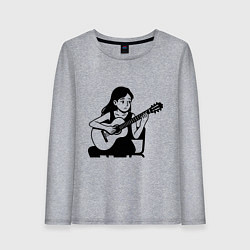 Женский лонгслив Классическая гитаристка аниме