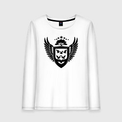 Лонгслив хлопковый женский Крылатый щит Чебоксар, цвет: белый