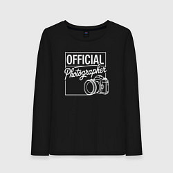 Лонгслив хлопковый женский Официальный фотограф, цвет: черный