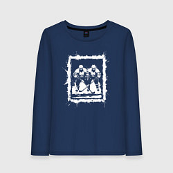 Лонгслив хлопковый женский Дуэль на льду, цвет: тёмно-синий