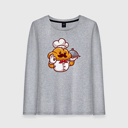 Лонгслив хлопковый женский Повар батон, цвет: меланж