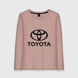 Лонгслив хлопковый женский Toyota Logo, цвет: пыльно-розовый