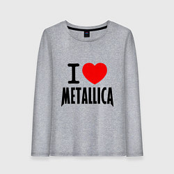 Лонгслив хлопковый женский I love Metallica, цвет: меланж