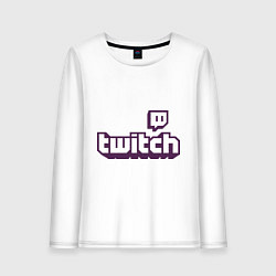 Лонгслив хлопковый женский Twitch Logo, цвет: белый