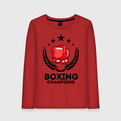 Лонгслив хлопковый женский Boxing Champions, цвет: красный