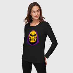 Лонгслив хлопковый женский Skeletor, цвет: черный — фото 2
