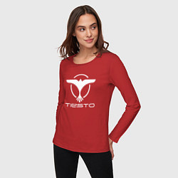 Лонгслив хлопковый женский Tiesto, цвет: красный — фото 2