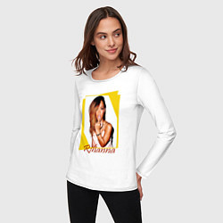 Лонгслив хлопковый женский Rihanna, цвет: белый — фото 2