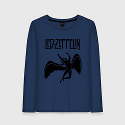 Лонгслив хлопковый женский Led Zeppelin Swan, цвет: тёмно-синий