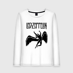 Лонгслив хлопковый женский Led Zeppelin Swan, цвет: белый