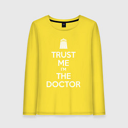 Лонгслив хлопковый женский Trust me Im the doctor, цвет: желтый