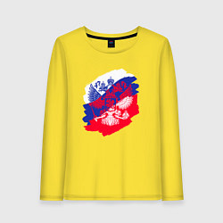 Лонгслив хлопковый женский Россия, цвет: желтый