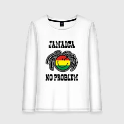 Лонгслив хлопковый женский Jamaica: No problem, цвет: белый