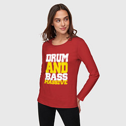 Лонгслив хлопковый женский DRUM AND BASS MASSIVE, цвет: красный — фото 2