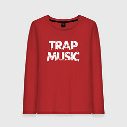 Лонгслив хлопковый женский Trap music, цвет: красный