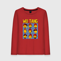 Лонгслив хлопковый женский Wu-Tang Clan Faces, цвет: красный