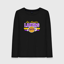 Лонгслив хлопковый женский Los Angeles Lakers, цвет: черный