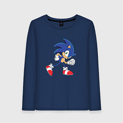 Лонгслив хлопковый женский Sonic the Hedgehog, цвет: тёмно-синий