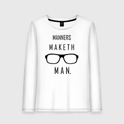 Лонгслив хлопковый женский Kingsman: Manners maketh man, цвет: белый