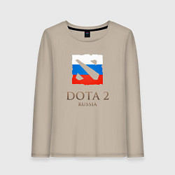 Лонгслив хлопковый женский Dota 2: Russia, цвет: миндальный