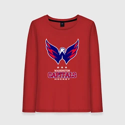 Лонгслив хлопковый женский Washington Capitals, цвет: красный