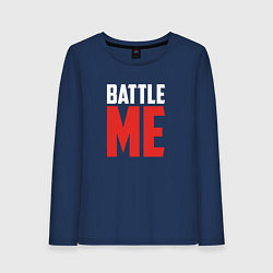 Лонгслив хлопковый женский Battle Me, цвет: тёмно-синий