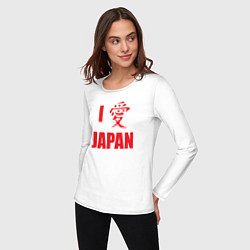 Лонгслив хлопковый женский I love Japan, цвет: белый — фото 2