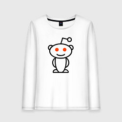 Лонгслив хлопковый женский Reddit, цвет: белый