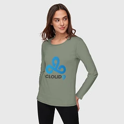 Лонгслив хлопковый женский Cloud9, цвет: авокадо — фото 2