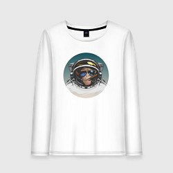 Лонгслив хлопковый женский Космонавт 6.6, цвет: белый