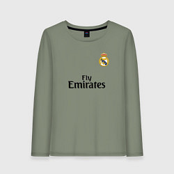 Лонгслив хлопковый женский Real Madrid: Fly Emirates, цвет: авокадо