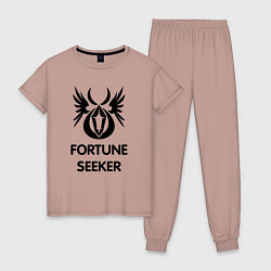 Пижама хлопковая женская Dwarf Fighter - Fortune Seeker, цвет: пыльно-розовый