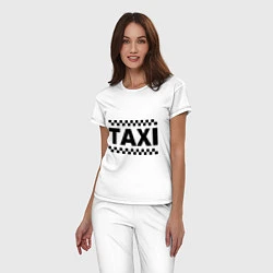 Пижама хлопковая женская Taxi, цвет: белый — фото 2