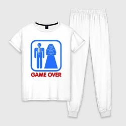 Пижама хлопковая женская Game over, цвет: белый