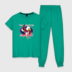 Пижама хлопковая женская Washington Capitals Hockey, цвет: зеленый