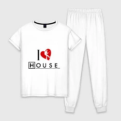 Пижама хлопковая женская I love House MD, цвет: белый