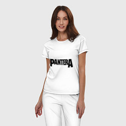 Пижама хлопковая женская Pantera, цвет: белый — фото 2