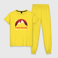 Пижама хлопковая женская Twin Peaks: Pie & Murder, цвет: желтый