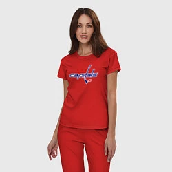 Пижама хлопковая женская Washington Capitals, цвет: красный — фото 2