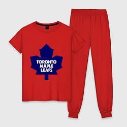 Пижама хлопковая женская Toronto Maple Leafs, цвет: красный