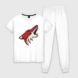 Пижама хлопковая женская Phoenix Coyotes, цвет: белый